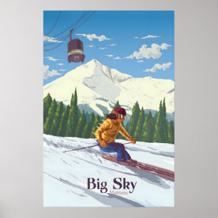 Big Sky Montana Ski Resort Travel Poster