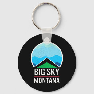 Big Sky Montana Ski Skiing Snowboarding Skier Snow Keychain