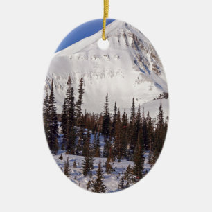 Big Sky Montana skiing and snowboarding resort Ceramic Ornament