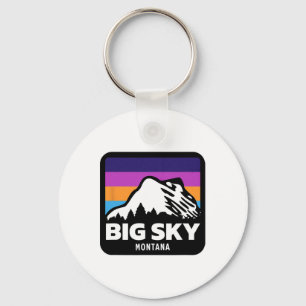 Big Sky Montana Skiing Snowboarding Family Ski  Keychain