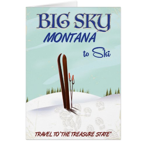 Big Sky Montana skiing travel poster