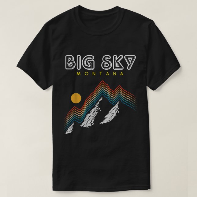 Big Sky Montana -USA Ski Resort 1980s Retro Collec T-Shirt (Design Front)