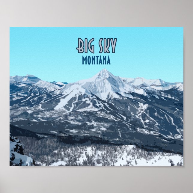 Big Sky Montana Vintage Poster (Front)