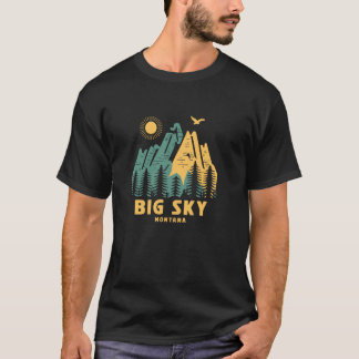 Big Sky Mountains Montana Hiking Outdoors Vintage T-Shirt