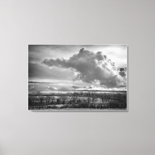 Big Sky Over Wiltshire fine art black and white Canvas Print