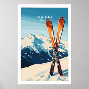 Big Sky Print Montana - Ski Poster 1
