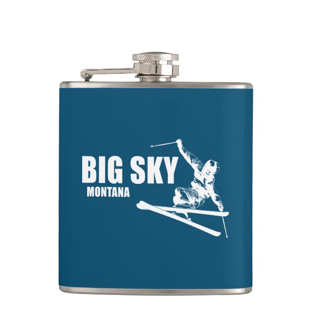 Big Sky Resort Montana Skier Flask (Front)