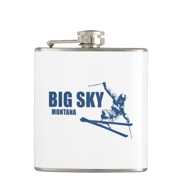 Big Sky Resort Montana Skier Flask (Front)