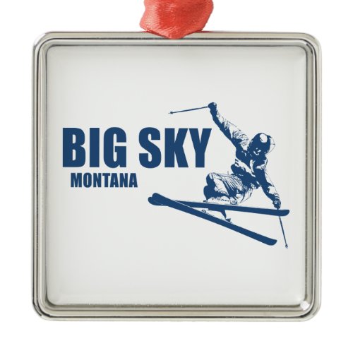 Big Sky Resort Montana Skier Metal Ornament