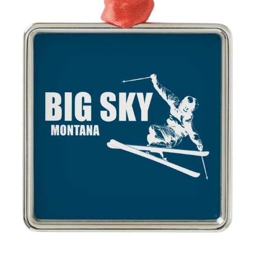 Big Sky Resort Montana Skier Metal Ornament