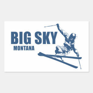 Big Sky Resort Montana Skier Rectangular Sticker