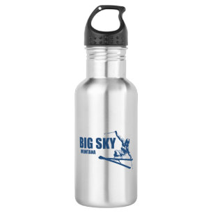 Big Sky Resort Montana Skier Stainless Steel Water Bottle