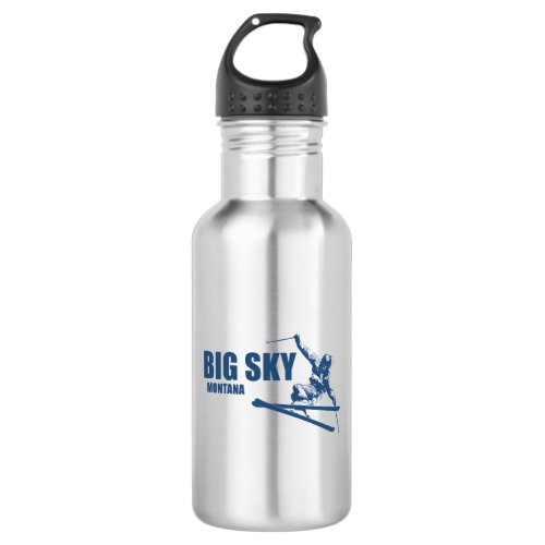 Big Sky Resort Montana Skier Stainless Steel Water Bottle