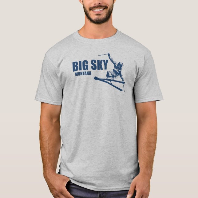 Big Sky Resort Montana Skier T-Shirt (Front)
