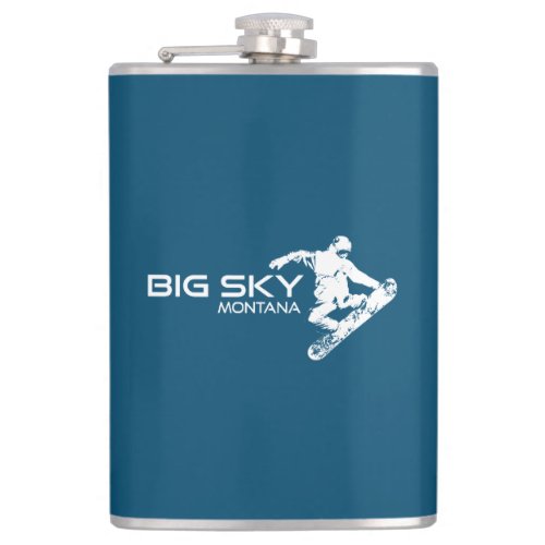 Big Sky Resort Montana Snowboarder Flask