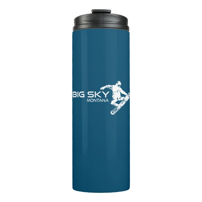 Big Sky Resort Montana Snowboarder Thermal Tumbler (Front)