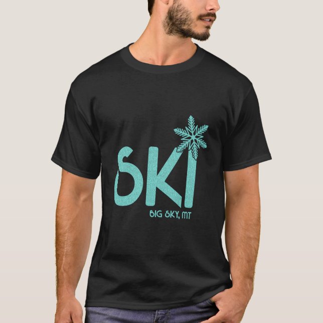 Big Sky Skiing Hoodie Montana Ski T-Shirt (Front)