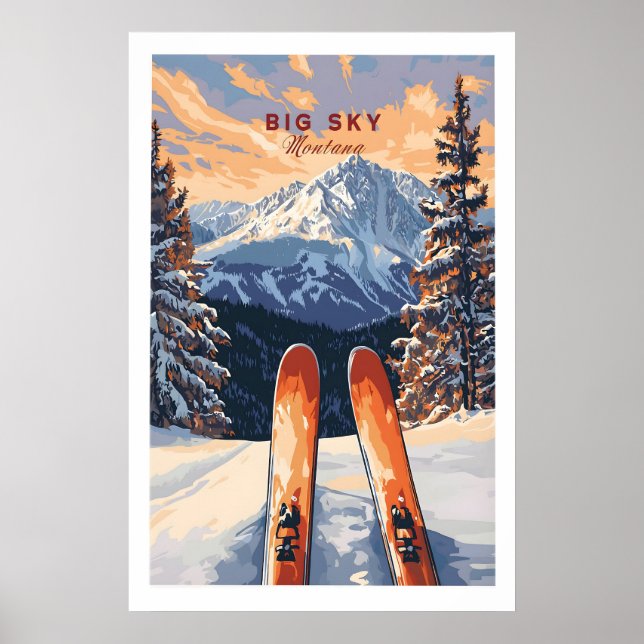 Big Sky Wall Art Poster - Ski Print 1 (Front)