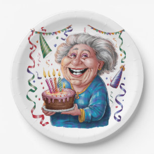Big Smile Granny Birthday Paper Plates