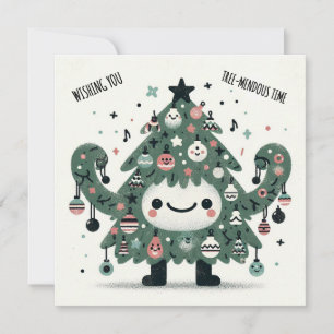 Big Smile muscle Tree-mendous Time Holiday Card