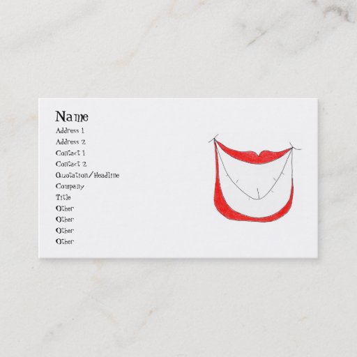 Customizable BIG SMILE profile card Business Card