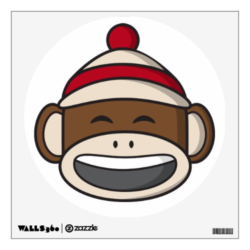 Big Smile Sock Monkey Emoji Wall Sticker