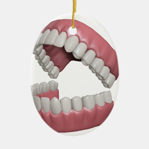 big smile teeth ceramic ornament