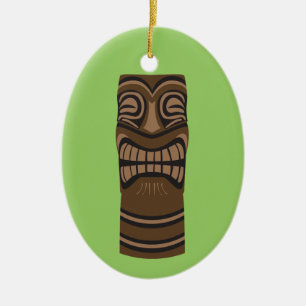 Big Smile Tiki God Ceramic Ornament