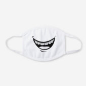 Big Smile White Cotton Face Mask (Front)