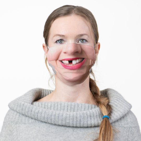 Big Smile With Missing Tooth Face Mask Zazzle Com