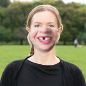 Big Smile With Missing Tooth Face Mask (Outside)