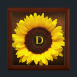 Big Smile/Yellow Sunflower Keepsake Box<br><div class="desc">Add recipient's initial,  monogram,  name (or delete) to make it a smile-brought gift.</div>
