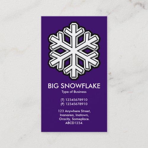 Big Snowflake _ Dark Purple 330066 Business Card