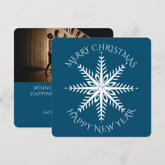  Big Snowflake | Holiday Photo Christmas CARD (Front/Back)
