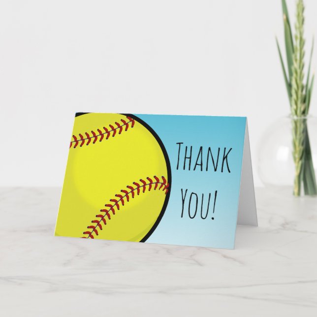 Big Softball Custom Thank You Card (Front)