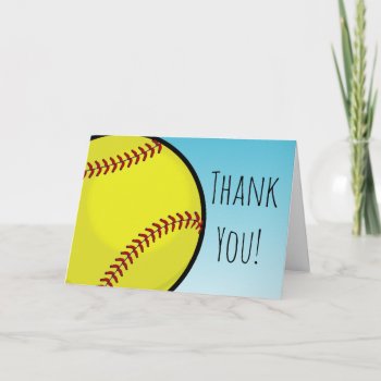 Big Softball Custom You Thank You Card by HappyPlanetShop at Zazzle