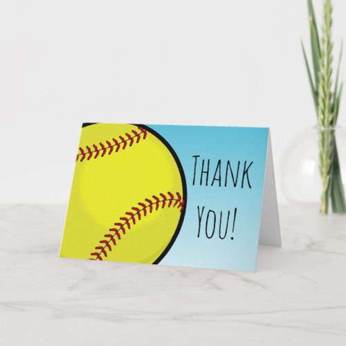 Big Softball Custom You Thank You Card