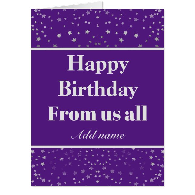 Big Special personalised birthday card from us all (Front)