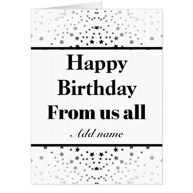 Big Special personalised birthday card from us all (Front)