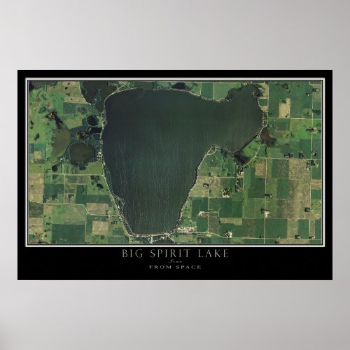 Big Spirit Lake Iowa Satellite Poster Map