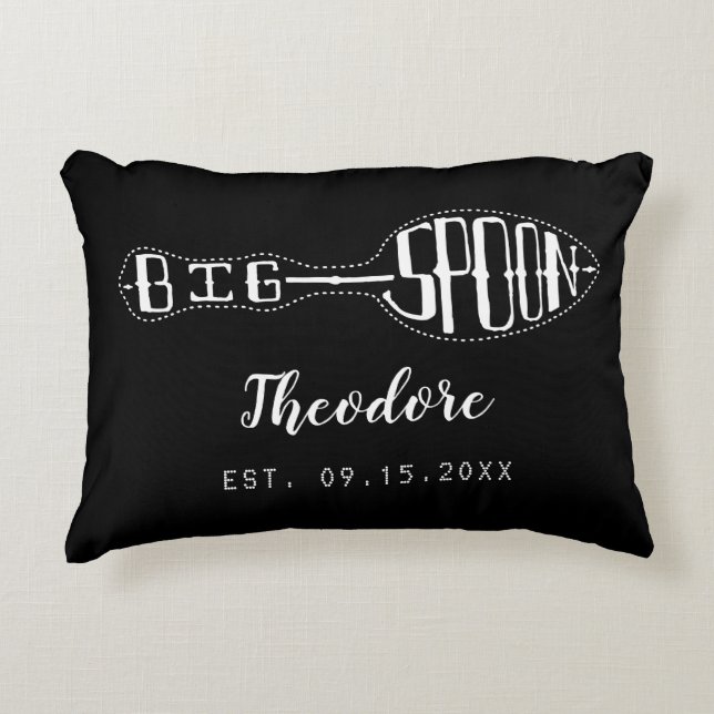 Big Spoon Little Spoon Anniversary Wedding Couples Accent Pillow (Front)