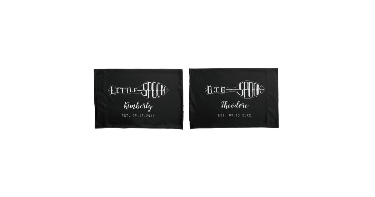 Big Spoon Little Spoon Anniversary Wedding Couples Pillow Case
