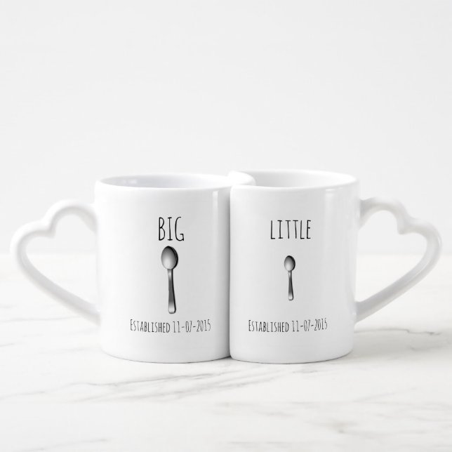 Big spoon little spoon established date mug set (Front Nesting)