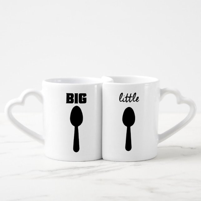 BIG SPOON LITTLE SPOON NESTING COFFEE MUGS (Front Nesting)