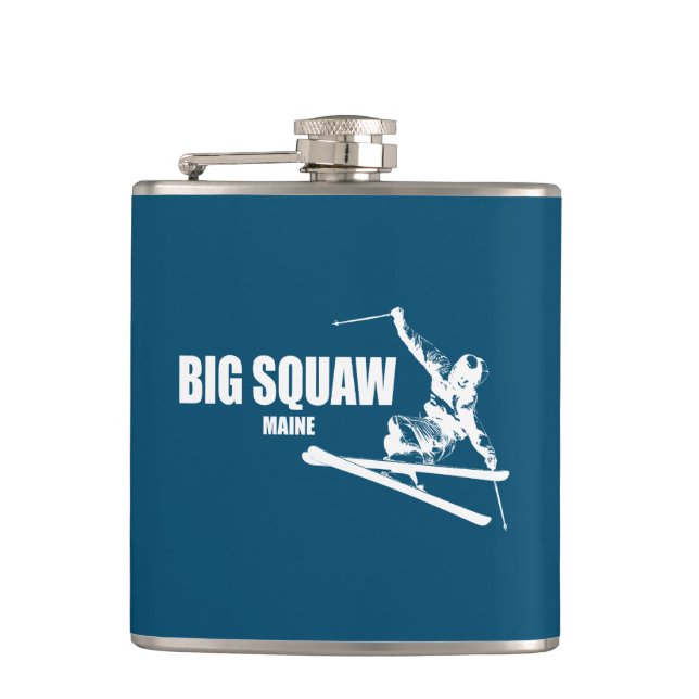 Big Squaw Maine Skier Flask (Front)