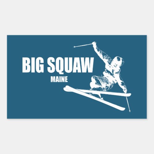 Big Squaw Maine Skier Rectangular Sticker