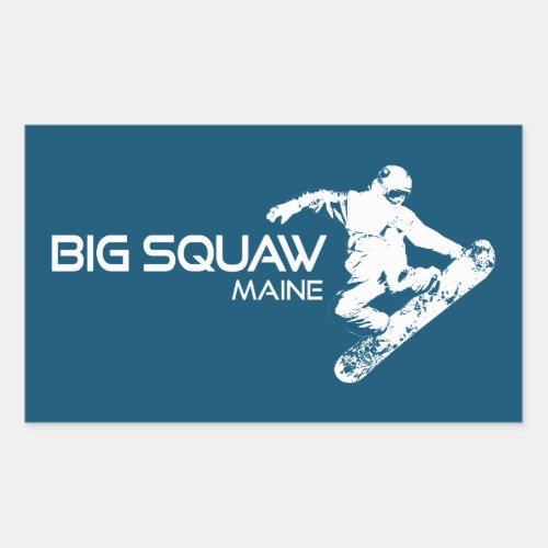 Big Squaw Maine Snowboarder Rectangular Sticker
