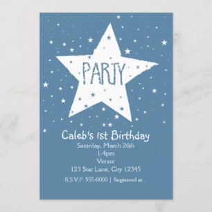 Big Star Birthday PARTY Celestial Sky Invitations
