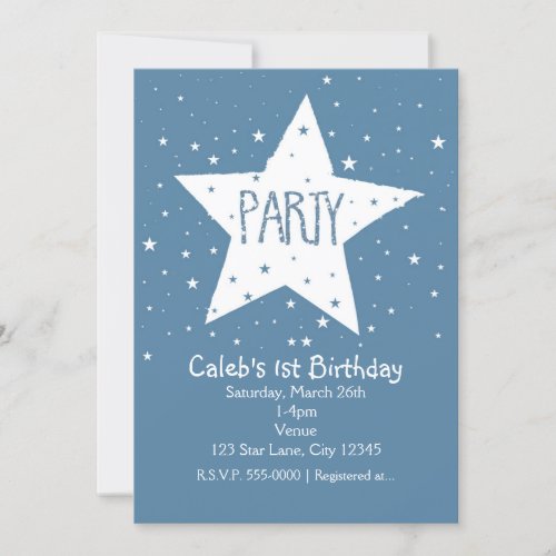 Big Star Birthday PARTY Celestial Sky Invitations