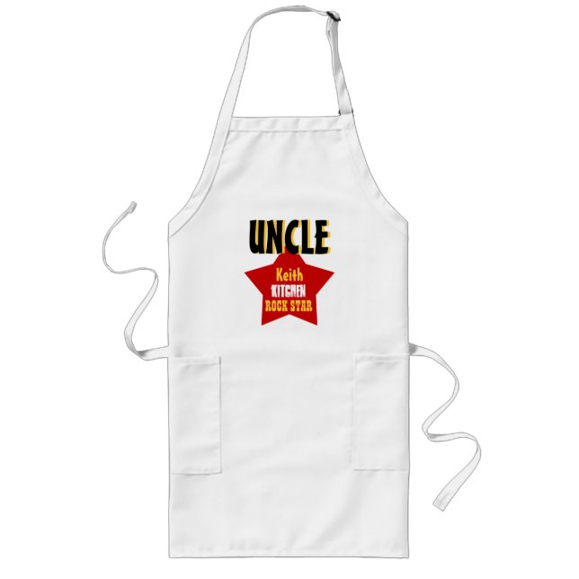 Big Star Custom Name UNCLE Kitchen Rock Star V02A Long Apron (Front)